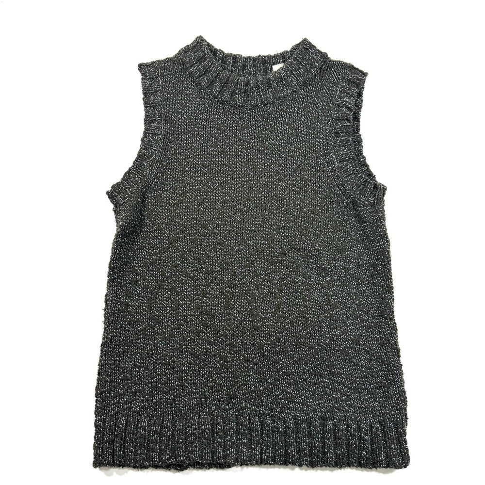 Naadam Sleeveless Textured Sweater Green Size Small Ribbed Trim